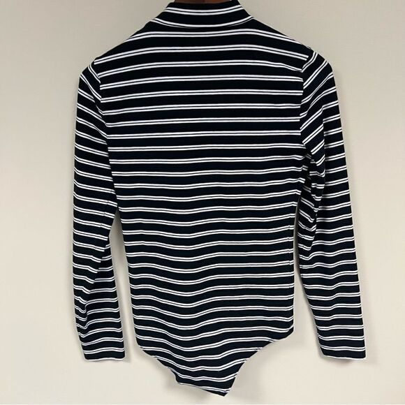 J Crew black and white striped bodysuit. Sz S - Picture 6 of 8